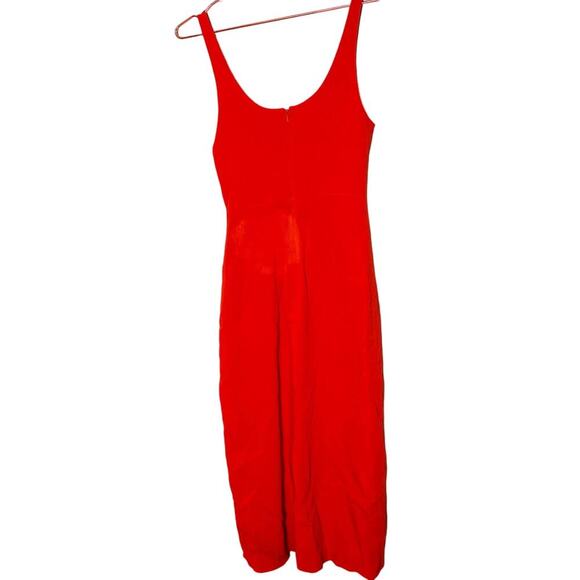 David Koma Women's Red Acetate Snaps Sleeveless Slit Tank Dress Size Small - Picture 5 of 10